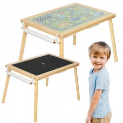 Puidust 4-ühes tegevuslaud, kriiditahvli,...