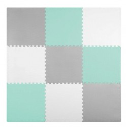 Suur puslematt mint/hall/valge 180x180cm 9 osa