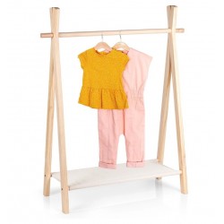 Laste riidestange puit/kangas 80,5x30x100 cm
