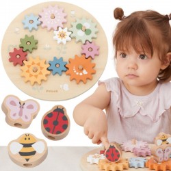 PolarB puidust värvilised Montessori hammasrattad