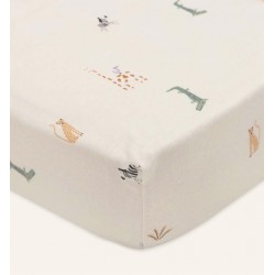 Kummiga lina jersey puuvill, 70x140 cm, Jungle...