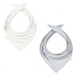 Bambus kahepoolne kolmnurk-sall, valge/helehall