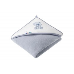 Beebi kapuutsiga rätik BEAR GREY