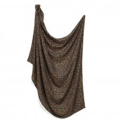 Bamboo Swaddle Muslin LEOPARD CHOCO Magdalena Lamparska