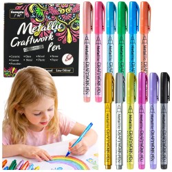 Metallic nailonist dekoratiivsete värviliste markerite komplekt 12 tk.