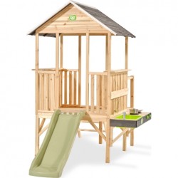 EXIT Panorama 350 puidust mängumaja liumäe ja mudaköögiga