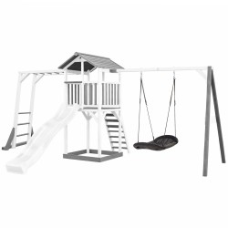 AXI puidust mänguväljak torn kiigega, ronimisredelid, XXL liumägi