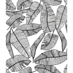 Tapeet SERENGETI  "Tropical leaves" must-valge