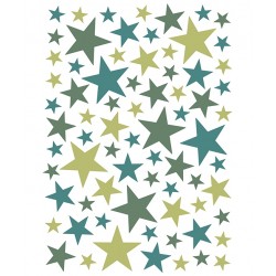 Seinakleebised Stars, 74 tk, roheline