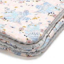 Tekk 110x140 cm, SLEEPY OWLS - LIGHT GREY