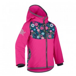 Laste softshell jope fliisvoodriga, fuksia/lilled