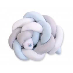 Punutud voodipehmendus 180 cm, valge/hall/sinine