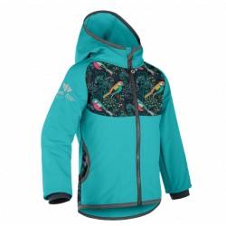 Laste softshell jope fliisvoodriga, emerald/linnud