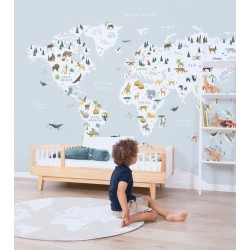 Panoraamtapeet LIVING EARTH animal world map