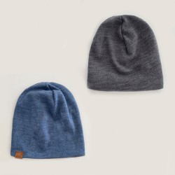 Meriino kahepoolne müts, sinine/hall