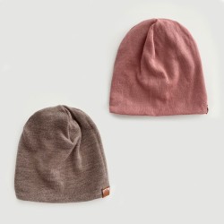 Meriino kahepoolne müts, pruun/roosa