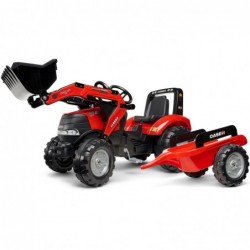 FALK Traktor kopa ja järelkäruga, punane