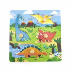VIGA Puidust nuppudega pusle dinosaurused