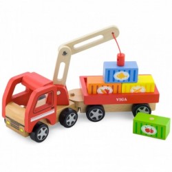 Viga Toys puidust kraana konteineritega