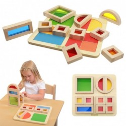 Montessori vikerkaareline klotside komplekt