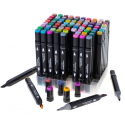 24 craft gear / craftgear ~ dual tip alcohol art markers ~ + case