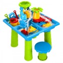 Veelaud 2in1 liivakast tooliga XL Aquapark 4-basseinid 13 aksessuaari