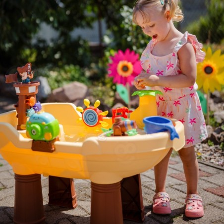 2-in-1 veelaud, piraadilaeva liivakast, XL koos mullimasinaga