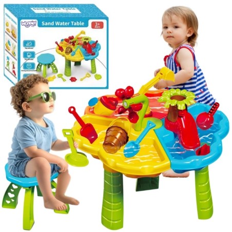 Veelaud koos tooliga 2 ühes liivakastis