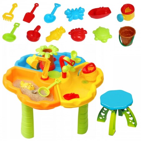 Veelaud koos tooliga 2 ühes liivakastis