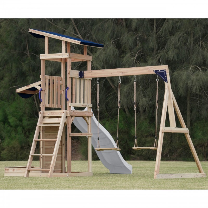 AXI puidust suur mänguväljaku kiiged liumägi + liivakast - valge