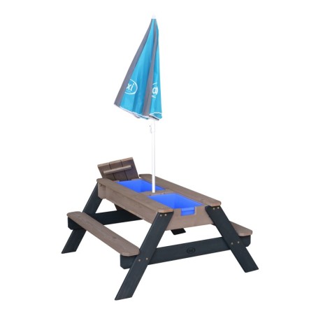 AXI Nicki piknikulaud liiva-/veekonteinerite ja vihmavarjuga