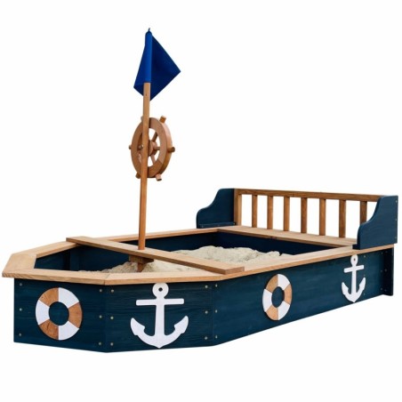 AXI puidust liivakast Doris piraadilaev koos hoiuruumiga + kattega 153 cm