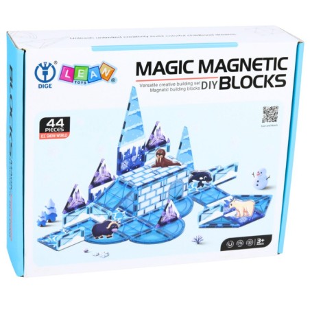 Magnetplokid Jäämaa Loomafiguurid Sinine 44 tk.