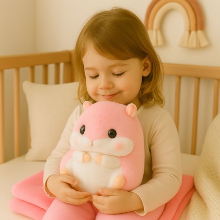 Pehme hamstri käte soojendaja tekk 100 x 90 cm 3in1 roosa 35 cm