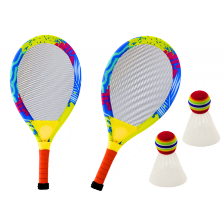 Sulgpallikomplekt Helendavad reketid Shuttlecocks 2 tk
