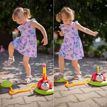 Kolm-ühes arkaadmäng raketiheitja hüppenööriga viskamine sihikule lepatriinu