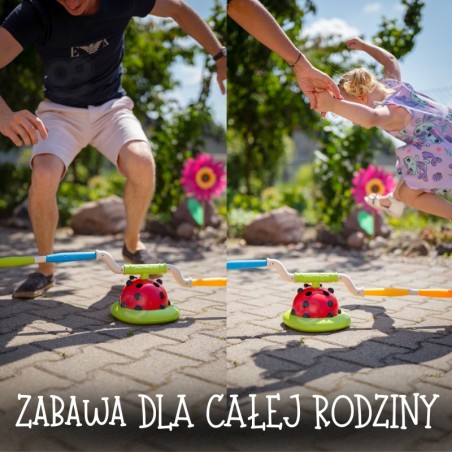 Kolm-ühes arkaadmäng raketiheitja hüppenööriga viskamine sihikule lepatriinu