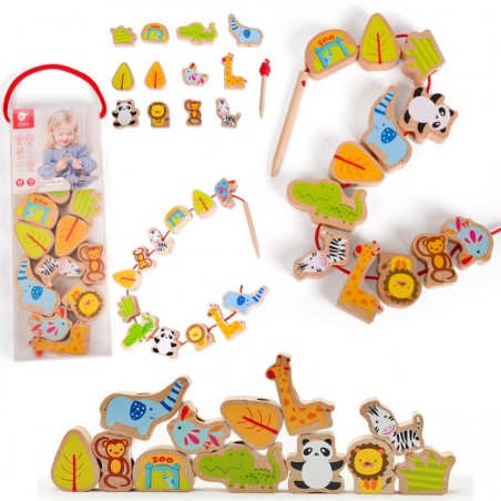 CLASSIC WORLD puidust nöörimismäng ZOO 13 tk.