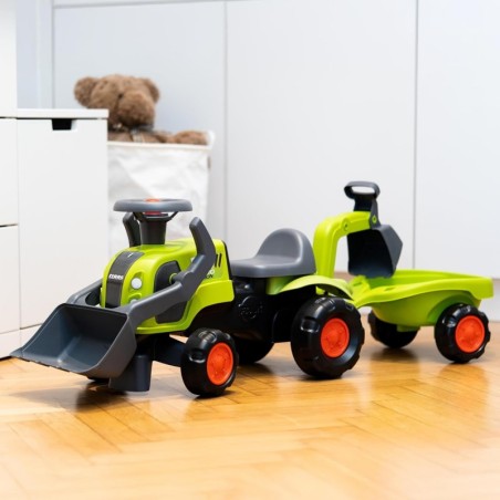 FALK Baby Claasi sõidutraktor koos ekskavaatori, kopa ja haagisega