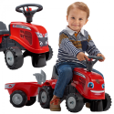 FALK Baby Massey Ferguson punane traktor koos haagise ja tarvikutega. Alates 1 aastast
