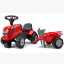 FALK Baby Massey Ferguson punane traktor koos haagise ja tarvikutega. Alates 1 aastast