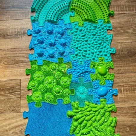 Sensoorse matt ortopeediline pusle, 11 tükki – sinine/roheline