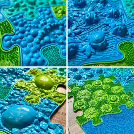 Sensoorse matt ortopeediline pusle, 11 tükki – sinine/roheline