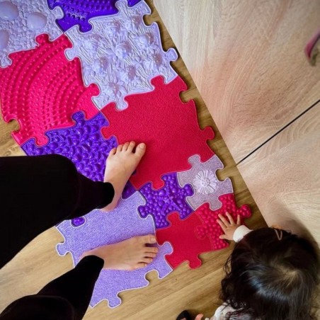 Sensoorne matt ortopeediline pusle, 11 tükki – roosa/lilla