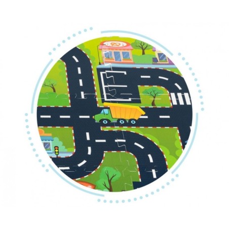 Puslematt mängumatt lastele linna ja teedega