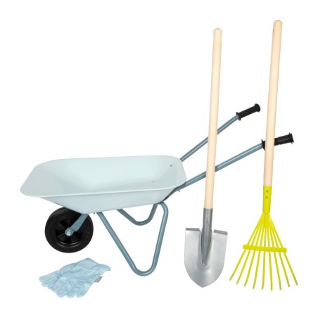 Laste aiatööriistade komplekt koos käsikäruga