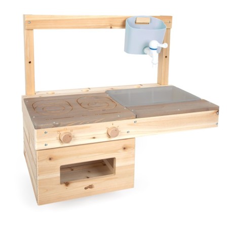 Seinale kinnitatav mudaköök, täispuit, hall töötasapind