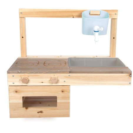 Seinale kinnitatav mudaköök, täispuit, hall töötasapind