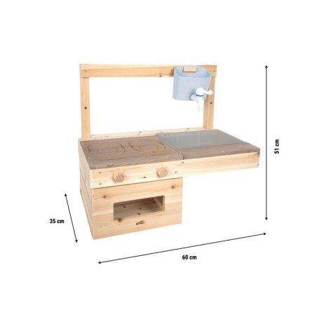 Seinale kinnitatav mudaköök, täispuit, hall töötasapind