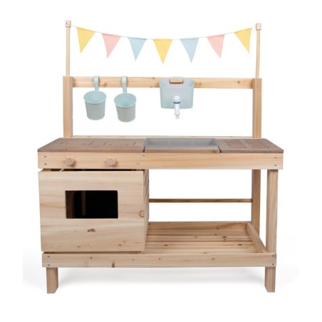 Mudaköök ja õuepood, täispuidust, XL, tarvikutega